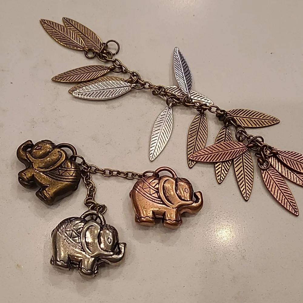 Elephant and Leaf Craft pieces for jewelry making